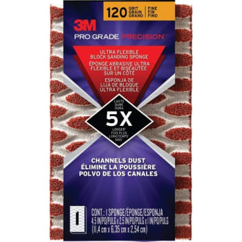 Image for 3M 2-1/2" x 4-1/2" x 1" 120 Grit Dust Channeling Sanding Sponge, Package Of 12 from HD Supply