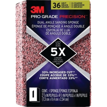 Image for 3M Pro Grade Dual Angle Sanding Sponge, 36 Grit, 2.875x4-1/2x1", Package Of 12 from HD Supply