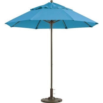 Grosfillex 9' Windmaster Fiberglass Umbrella With 1-1/2 Aluminium Pole Sky Blue