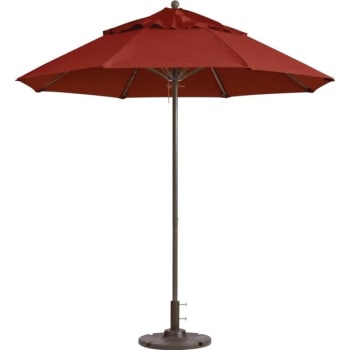 Grosfillex 9' Windmaster Fiberglass Umbrella, 1-1/2 Aluminium Pole, Terra Cotta