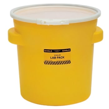 Image for Eagle 20 Gal Yellow Open Head Transport Drum W/ Plastic Lever-Lock Lid from HD Supply