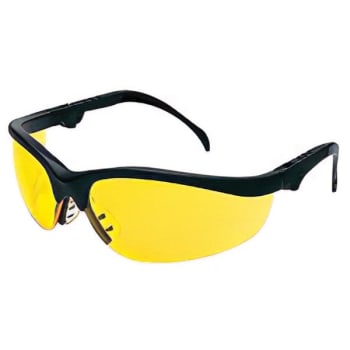 Crews Safety Products Klondike Amber Black Frame Safety Glasses, Package Of 2