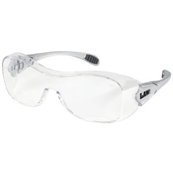 Crews Safety Products Crews Law Clear Gray Frame Safety Glasses, Package of 4