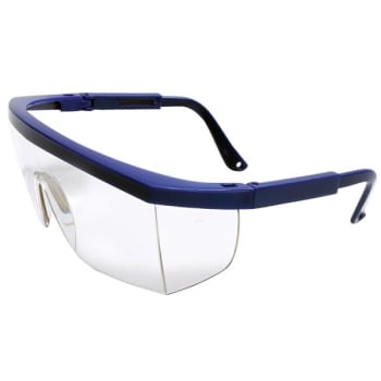 Radnor Retro Series Clear Lens Blue Frame Safety Glasses, Package of 12