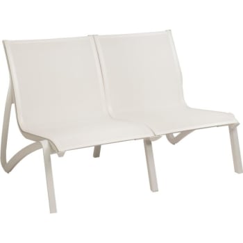 Image for Grosfillex® Sunset Love Seat White Sling, Glacier White Frame, Package Of 2 from HD Supply