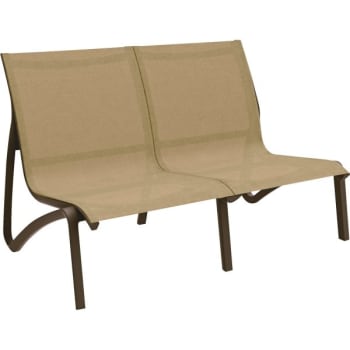 Image for Grosfillex® Sunset Love Seat, Cognac Sling, Fusion Bronze Frame, Package Of 2 from HD Supply