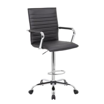 Image for Boss Office Products Vinyl Ribbed Drafting Stool, Black from HD Supply