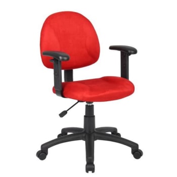 Image for Boss Office Products Microfiber Posture Chair With Armrests, Red from HD Supply