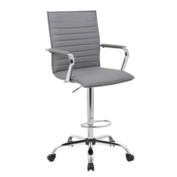 Image for Boss Office Products Vinyl Ribbed Drafting Stool, Gray from HD Supply