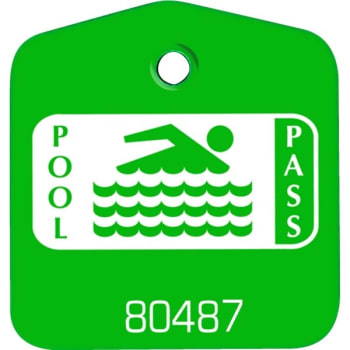 Recreational Pool Pass Green, Package Of 100