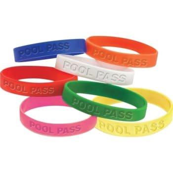 Stock Pool Pass Bracelet, Green, Adult, Silicone, Package Of 100
