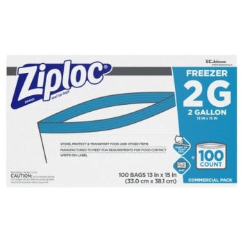 Image for Ziploc® Freezer Bag 2 Gallon, Case Of 100 from HD Supply