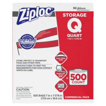 Image for Sc Johnson Ziploc® Storage Bag Quart, Case Of 500 from HD Supply