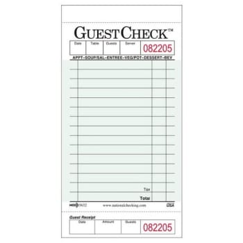 NCC 1 Pt 15 Line Guest Check Board, Green, Case Of 2500