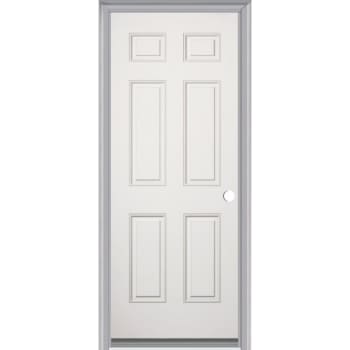 Milliken Millwork 6-Panel Fiberglass Prehung Door, 36 x 80", LH, Single Bore