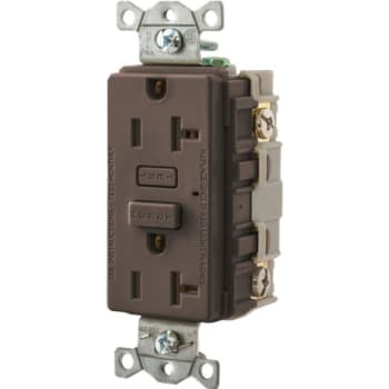 Image for Hubbell® 20 Amp 125 Volt Commercial Self-Test GFCI Receptacle (Brown) from HD Supply
