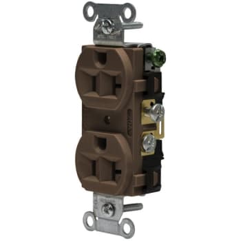 Image for Hubbell® 20 Amp 125 Volt Self-Grounding Commercial Duplex Standard Outlet (Brown) from HD Supply