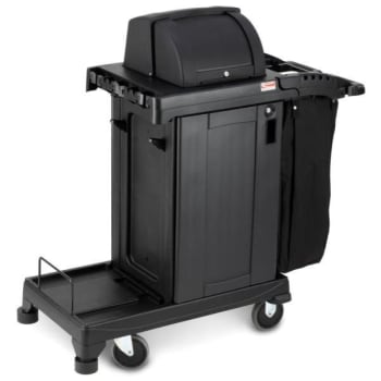 Suncast Commercial High Security Lockable Cleaning Cart With Bag