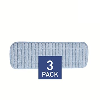Renown 18 In. Microfiber Ribbed Wet Mop Pad, Blue, Package Of 3