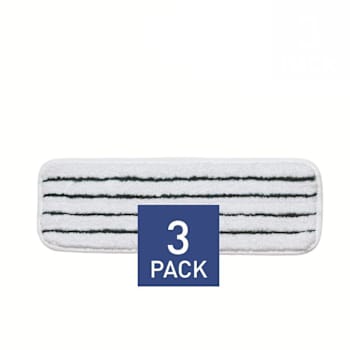 Renown 18 In. Microfiber Wet Mop Pad, White, Package Of 3