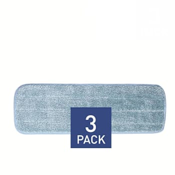 Renown 18 In. Microfiber Looped Wet Mop Pad, Blue, Package Of 3