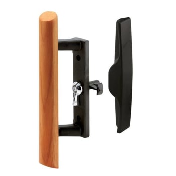Image for Slid Dr Handle, Dcst And Wood, Blk, Hook Style, Internal Lock, 1 Set from HD Supply