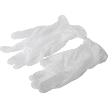 Non-Medical Disposable White Vinyl Glove With No Texture Small Package Of 100
