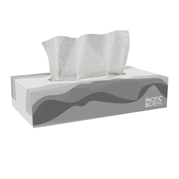 Pacific Blue Basic™ 2-Ply Flat Facial Tissue Box (30 Boxes-Case)