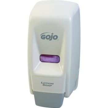 Image for Gojo 800 Series Bag-In-Box Push-Style Lotion/Shower Soap Dispenser, White, For 800 mL Refills from HD Supply