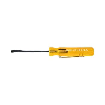Klein Tools® Yellow Pocket Clip Screwdriver 4.43" With Round Shank 2"