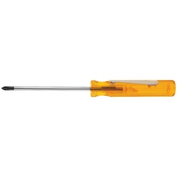 Klein Tools® Yl #0 Phillips Pocket Clip Screwdriver 5" W/round Shank 2.5"