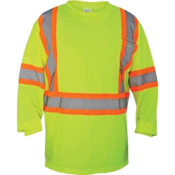 SAS Safety Corp.® ANSI Class 2 Long Sleeve T-shirt, Yellow, Large