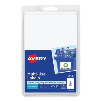 Image for Avery® White Removable Inkjet/Laser Multipurpose Label Package of 40 from HD Supply