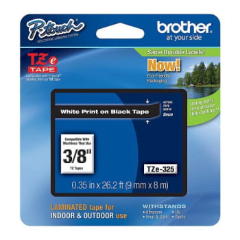 Image for Brother® White-On-Black Label Tape 0.38" X 26.2' from HD Supply