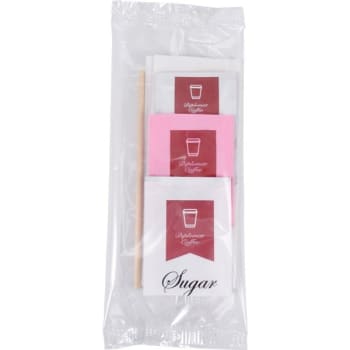 Diplomat Coffee Clear Condiment Kit With Wood Stirrer Case Of 200