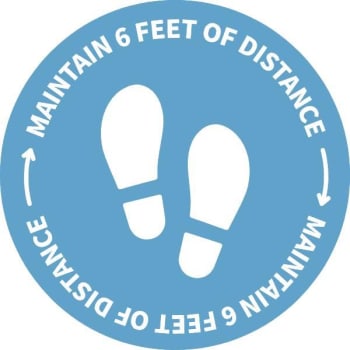Image for 24 in Anti-Slip "Maintain 6 Feet" Floor Decal (Blue) (5-Pack) from HD Supply