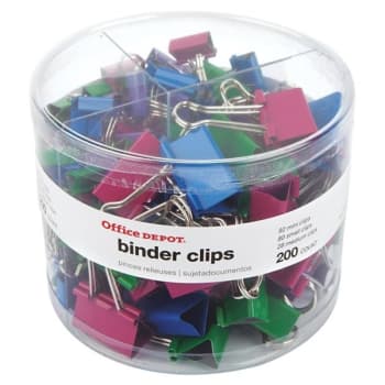 Image for Office Depot® Assorted Color Binder Clip Combo, Package Of 200 from HD Supply