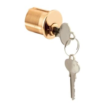 Image for Defender Security Mortise Cylinder, 1-1/4in, Solid Polished Brass, 5 Pin Tumbler from HD Supply