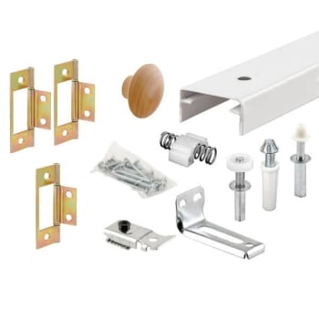 Image for Slide-Co Bi-Fold Closet Dr Track Kit, 36in Open, Roll-Form Stl, Wt , 2-Panel Kit from HD Supply