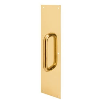 Pull Plate, 3/4 Round Le, 3-1/2in X 15in, 605 Polished Brass
