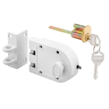 Defender Security Brass , Night Latch And Locking Cylinder , White
