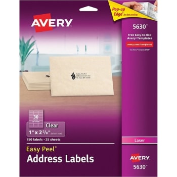 Image for Avery® Matte Clear Easy Peel Laser Address Label Package Of 750 from HD Supply