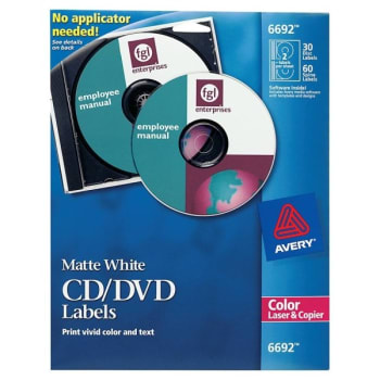 Image for Avery® Matte White Laser CD Label Box Of 30 from HD Supply