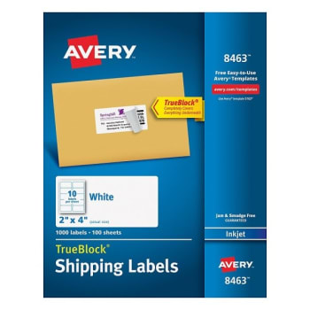 Avery® White TrueBlock Technology Inkjet Shipping Label Box Of 1000