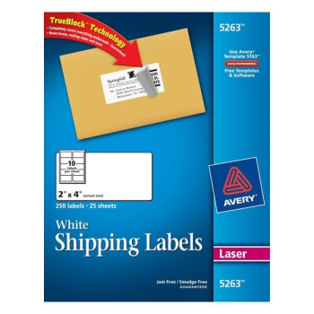 Image for Avery® White TrueBlock Technology Laser Shipping Label Package Of 250 from HD Supply
