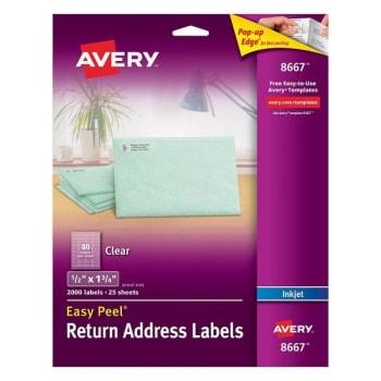 Image for Avery® Matte Clear Easy Peel Inkjet Return Address Label Package Of 2000 from HD Supply