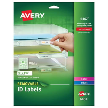 Image for Avery® White Laser/Inkjet Removable ID Label 1-3/4" x 1/2" Package Of 2000 from HD Supply