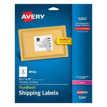 Image for Avery® White Trueblock Technology Laser Shipping Label 3-1/3" X 4", Pack Of 15 from HD Supply