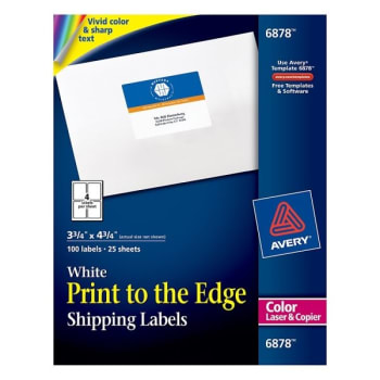 Image for Avery® White Vibrant Color-Printing Shipping Label 3-3/4" x 4-3/4", Pack Of 100 from HD Supply