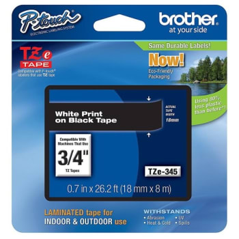 Image for Brother® P-Touch White-On-Black Standard Adhesive Laminated Label Tape 3/4" from HD Supply
